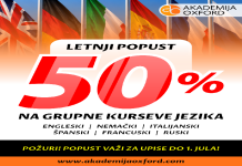 LETNJA AKCIJA – 50% POPUSTA NA GRUPNE KURSEVE JEZIKA: Akademija Oxford