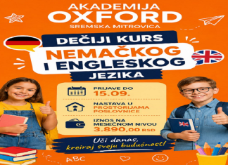 OXFORD KIDS U SREMSKOJ MITROVICI: Grupna nastava engleskog jezika za 3.890 dinara mesečno