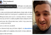 Podneta krivična prijava protiv ŽIVKA GVOZDENOVIĆA zbog IZNOŠENJA NEISTINE na Fejsbuku